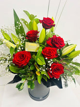 box of lillys and red roses delivered brisbane, brendale lilly and roses, brendale valentines box red roses and lillys, romantic flowers brendale, romantic flower delivery brisbane, strathpine box of  red roses, brendale box of red roses, eatons hill box of red roses