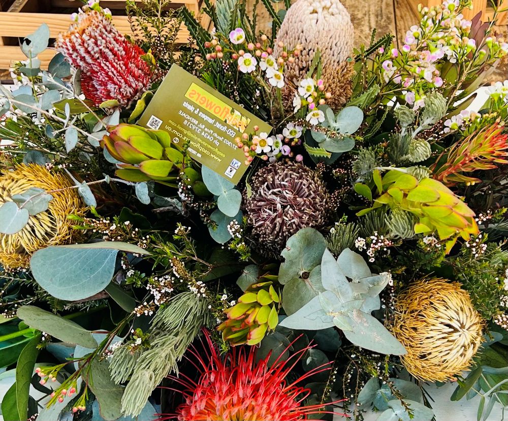 native funeral casket, funeral casket flowers brisbane, brendale funeral flowers, albany creek funeral casket, bridgeman downs funeral flowers, australian natiave sympathy flowers, coffin flowers delivered, coffin flowers albany creek, bridgman downs coffin flowers delivered