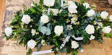 WHITE ROSE Casket spray for funeral from